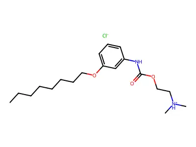 Carbanilic acid, m-octyloxy-, 2-(dimethylamino)ethyl ester, hydrochloride structure