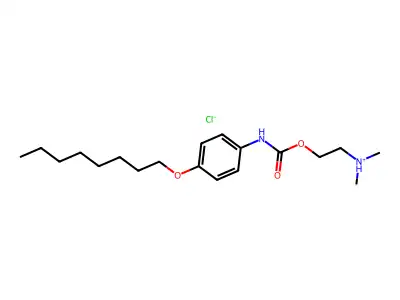 Carbanilic acid, p-octyloxy-, 2-(dimethylamino)ethyl ester, hydrochloride structure
