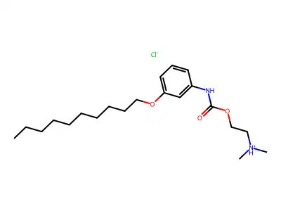 Carbanilic acid, m-decyloxy-, 2-(dimethylamino)ethyl ester, hydrochloride structure