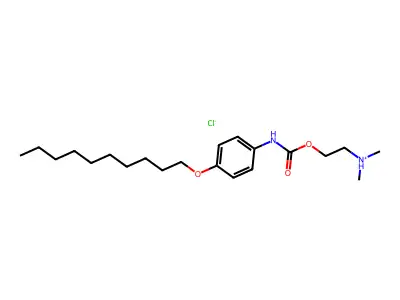 Carbanilic acid, p-decyloxy-, 2-(dimethylamino)ethyl ester, hydrochloride structure