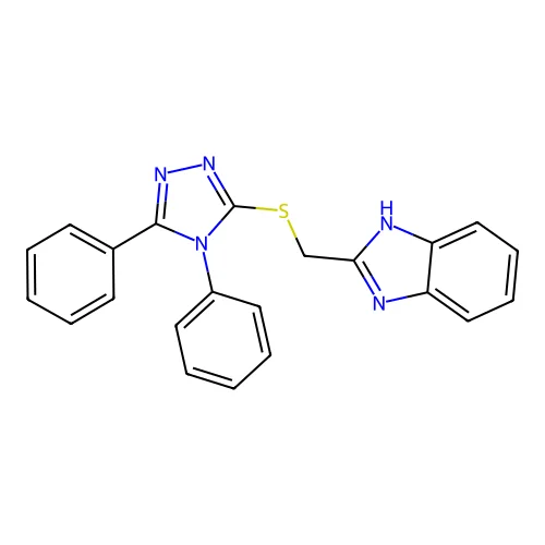 2-{[(4,5-diphenyl-4H-1,2,4-triazol-3-yl)sulfanyl]methyl}-1H-benzimidazole structure