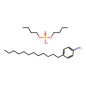 Phosphoric acid, dibutyl ester, compd. with 4-tetrapropylenebenzenamine (1:1) structure