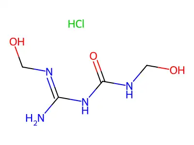 2-(hydroxymethyl)-1-[N'-(hydroxymethyl)carbamimidoyl]guanidine;hydrochloride structure