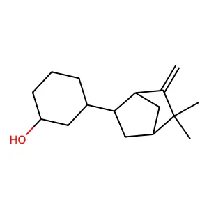 Cyclohexanol, 3-(5,5-dimethyl-6-methylenebicyclo(2.2.1)hept-2-yl)- structure