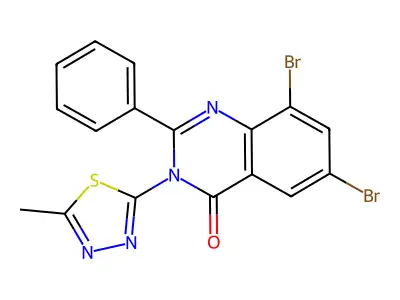 4(3H)-Quinazolinone, 6,8-dibromo-3-(5-methyl-1,3,4-thiadiazol-2-yl)-2-phenyl- structure
