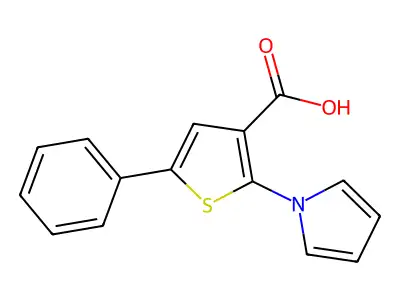 5-Phenyl-2-pyrrol-1-ylthiophene-3-carboxylic acid structure