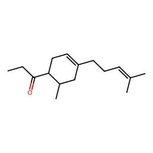 1-Propanone, 1-[6-methyl-4-(4-methyl-3-penten-1-yl)-3-cyclohexen-1-yl]- structure