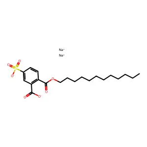 1,2-Benzenedicarboxylic acid, 4-sulfo-, 1-dodecyl ester, sodium salt (1:2) structure
