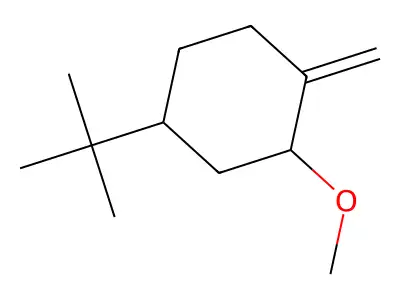 Cyclohexane,1-(1,1-dimethylethyl)-3-methoxy-4-methylene-cis- structure