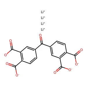 1,2-Benzenedicarboxylic acid, 4,4'-carbonylbis-, lithium salt (1:4) structure