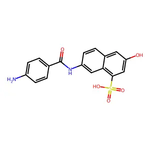 1-Naphthalenesulfonic acid, 7-((4-aminobenzoyl)amino)-3-hydroxy- structure