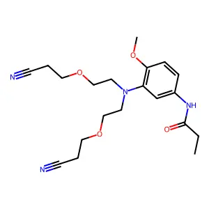 Propanamide, N-(3-(bis(2-(2-cyanoethoxy)ethyl)amino)-4-methoxyphenyl)- structure
