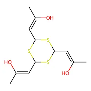 1-Propen-2-ol, 1,1',1''-(1,3,5-trithiane-2,4,6-triyl)tris- structure