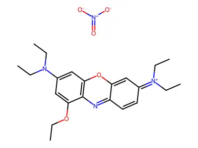 9-ethoxy-3-N,3-N,7-N,7-N-tetraethyl-4aH-phenoxazine-3,7-diamine;nitric acid structure