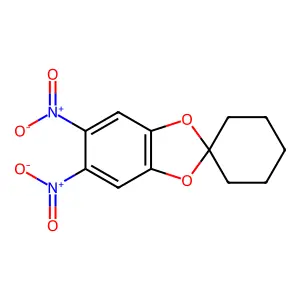 5,6-Dinitrospiro[1,3-benzodioxole-2,1'-cyclohexane] structure