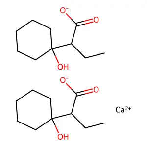 Cyclohexaneacetic acid, alpha-ethyl-1-hydroxy-, calcium salt (2:1) structure