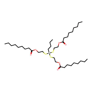 Nonanoic acid, 1,1',1''-((butylstannylidyne)tris(thio-2,1-ethanediyl)) ester structure