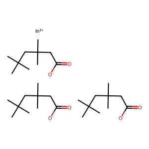 Neodecanoic acid, indium(3+) salt (3:1) structure