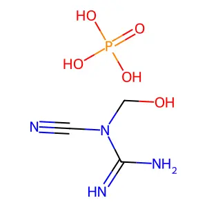 Guanidine, N-cyano-N-(hydroxymethyl)-, phosphate (1:1) structure