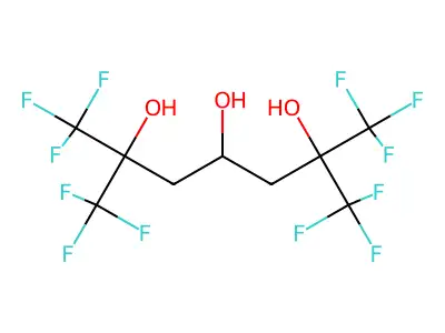 2,4,6-Heptanetriol, 2,6-bis(trifluoromethyl)-1,1,1,7,7,7-hexafluoro- structure