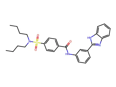 N-(3-(1H-benzo[d]imidazol-2-yl)phenyl)-4-(N,N-dibutylsulfamoyl)benzamide structure