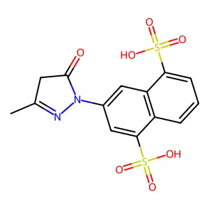 1,5-Naphthalenedisulfonic acid, 3-(4,5-dihydro-3-methyl-5-oxo-1H-pyrazol-1-yl)- structure