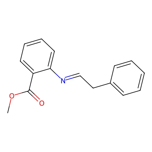 Benzoic acid, 2-((2-phenylethylidene)amino)-, methyl ester structure