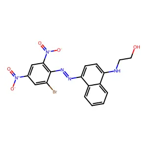 Ethanol, 2-[[4-[2-(2-bromo-4,6-dinitrophenyl)diazenyl]-1-naphthalenyl]amino]- structure