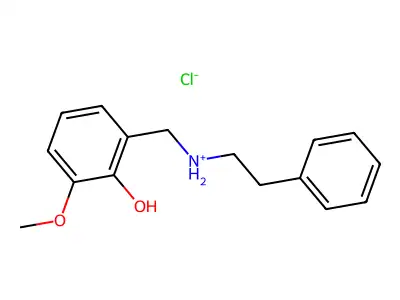 o-Cresol, 6-methoxy-alpha-(phenethylamino)-, hydrochloride structure
