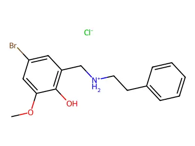 o-Cresol, 4-bromo-6-methoxy-alpha-(phenethylamino)-, hydrochloride structure