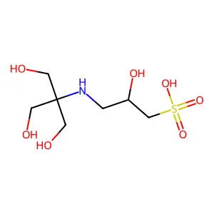 N-(Tris(hydroxymethyl)methyl)-3-amino-2-hydroxypropanesulfonic acid structure