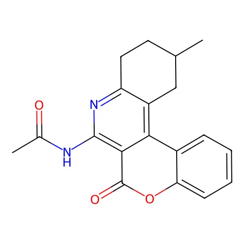 N-(11-methyl-6-oxo-9,10,11,12-tetrahydro-6H-chromeno[3,4-c]quinolin-7-yl)acetamide structure