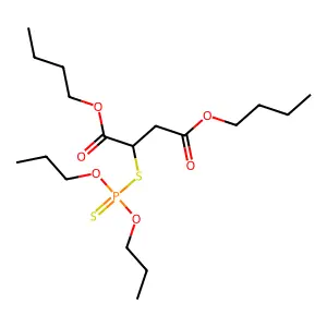 Butanedioic acid, 2-[(dipropoxyphosphinothioyl)thio]-, 1,4-dibutyl ester structure