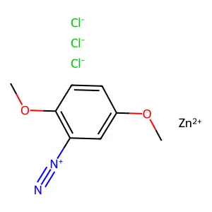 Benzenediazonium, 2,5-dimethoxy-, trichlorozincate(1-) (1:1) structure