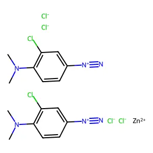 3-Chloro-4-(dimethylamino)benzenediazonium tetrachlorozincate (2:1) structure