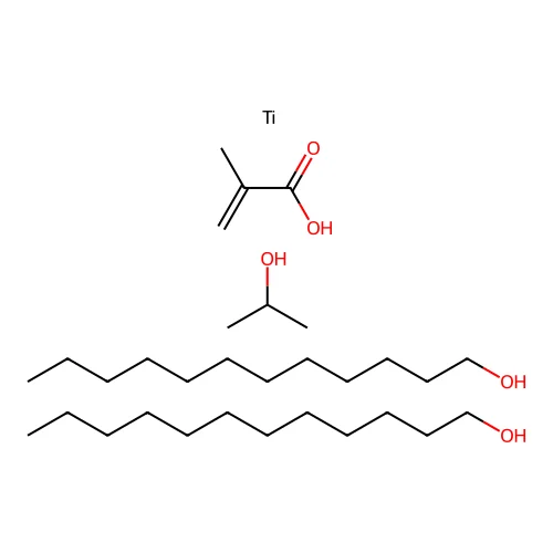 Titanium, bis(dodecyloxy)(2-methyl-2-propenoato-kappaO)(2-propanolato)-, (T-4)- structure