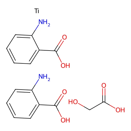 Dianthraniloyl glycolyl titanate structure