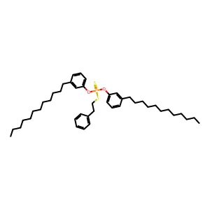 Phosphorodithioic acid, O,O-bis(dodecylphenyl) S-(phenylethyl) ester structure