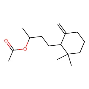 Cyclohexanepropanol, alpha,2,2-trimethyl-6-methylene-, 1-acetate structure