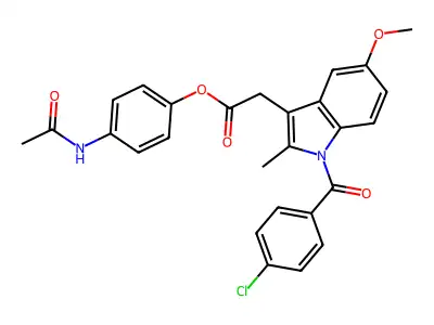 4-(Acetylamino)phenyl 1-(4-chlorobenzoyl)-5-methoxy-2-methyl-1H-indole-3-acetate structure