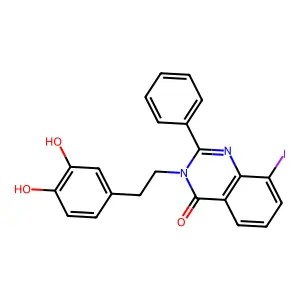 4(3H)-Quinazolinone, 3-(2-(3,4-dihydroxyphenyl)ethyl)-8-iodo-2-phenyl- structure