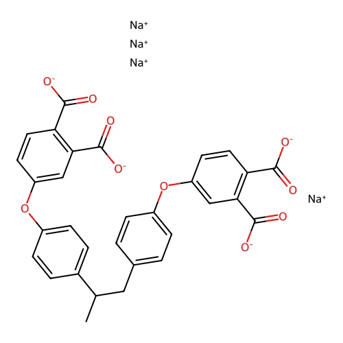 2,2-Bis(4-(3,4-dicarboxyphenoxy)phenyl)propane, tetrasodium salt structure
