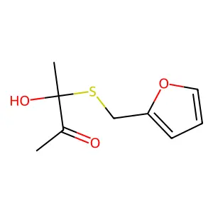 2-Butanone, 3-[(2-furanylmethyl)thio]-3-hydroxy- structure
