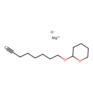 Magnesium, bromo[8-[(tetrahydro-2H-pyran-2-yl)oxy]-1-octyn-1-yl]- structure