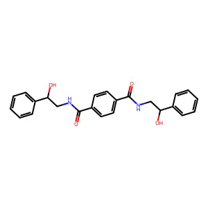 1,4-Benzenedicarboxamide, N1,N4-bis(2-hydroxy-2-phenylethyl)- structure
