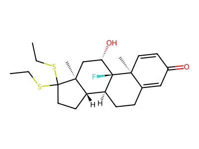(11-beta)-17,17-Bis(ethylthio)-9-fluoro-11-hydroxyandrosta-1,4-dien-3-one structure