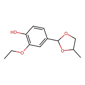 Ethyl vanillin propylene glycol acetal structure