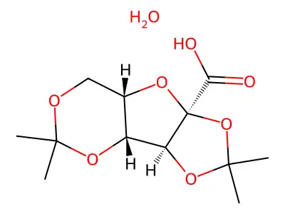 (-)-Diacetone-2-keto-L-gulonic acid monohydrate structure