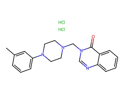 4(3H)-Quinazolinone, 3-(4-(m-tolyl)-1-piperazinylmethyl)-, dihydrochloride structure