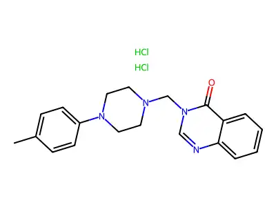 4(3H)-Quinazolinone, 3-(4-(p-tolyl)-1-piperazinylmethyl)-, dihydrochloride structure
